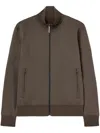 Palm Angels Chocolate Brown Jacket With Roll Neck And Logo Detail In Brown