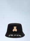 Palm Angels Men Bear In Mind Bucket Hat In Black