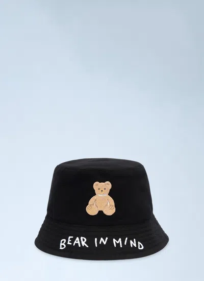 Palm Angels Men Bear In Mind Bucket Hat In Black