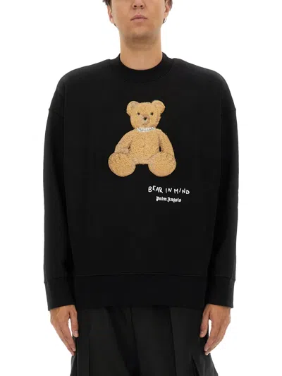 Palm Angels Men "bear" Sweatshirt In Black