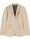 PALM ANGELS MEN'S BEIGE RETRO FITTED BLAZER