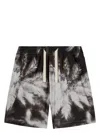 Palm Angels Bluprint Palms Shorts In Blackwhite