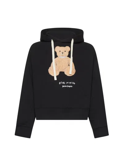 Palm Angels Men Black Cotton Bear In Mind Hoodie