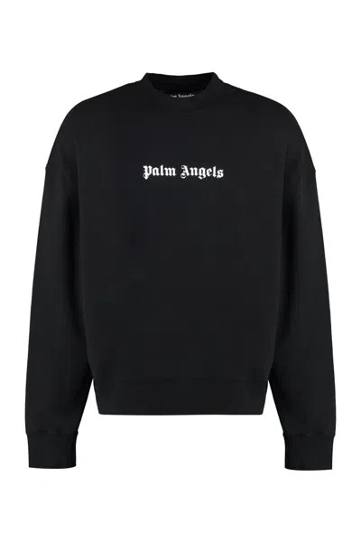Palm Angels Cotton Crew-neck Sweatshirt In Black