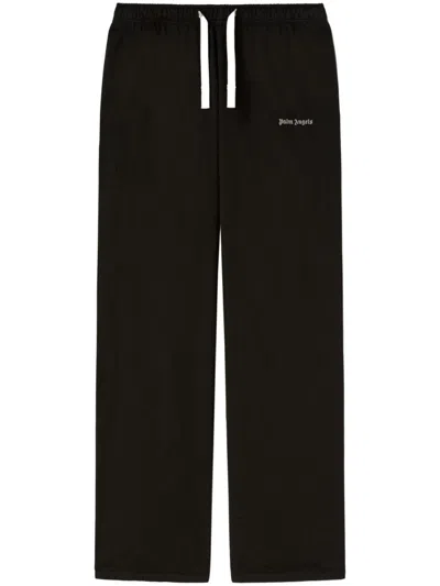 Palm Angels Logo Cotton Trousers In Black