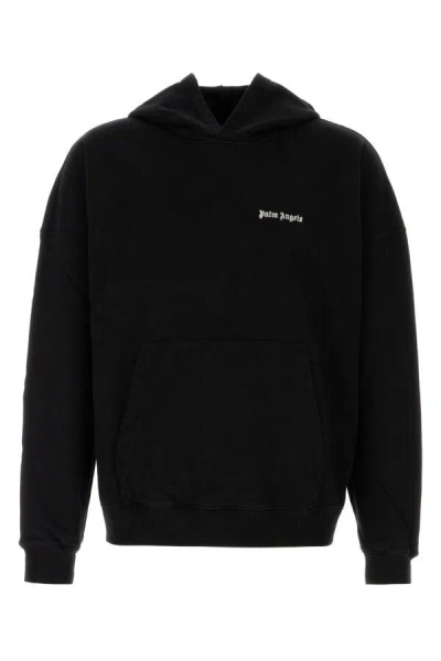 Palm Angels Men Black Cotton Oversize Sweatshirt In Blue