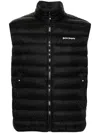 PALM ANGELS MEN'S BLACK PADDED GILET WITH LOGO