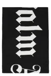 PALM ANGELS MEN'S BLACK WOOL BLEND SCARF FOR FW23: INTARSIA DETAIL, 182X39 CM
