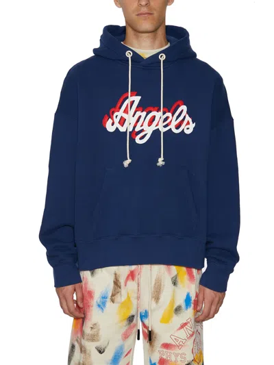Palm Angels Men's Blue Athletic Sweatshirt With Hood For Ss22