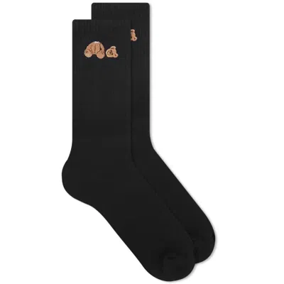 Palm Angels Men's Broken Bear Sock In Black