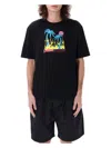 Palm Angels Burning Oasis Slim Fit Graphic T-shirt In Black