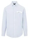Palm Angels Shirt With Pocket In Light Blue