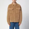 Palm Angels Camel Bear In Mind Overshirt In Beige