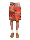 Palm Angels Cargo Bermuda Shorts In Multicolor