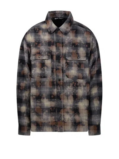 PALM ANGELS MEN'S CHECKED COTTON BLEND SHIRT