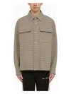 Palm Angels Club Check Logo Overshirt In Multicolor