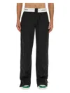 Palm Angels Contrasting-waistband Tapered Trousers In Black