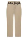 Palm Angels Chino Pants With Logo Branding In Beige