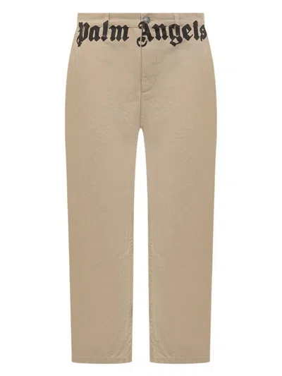PALM ANGELS MEN'S CHINO PANTS WITH LOGO