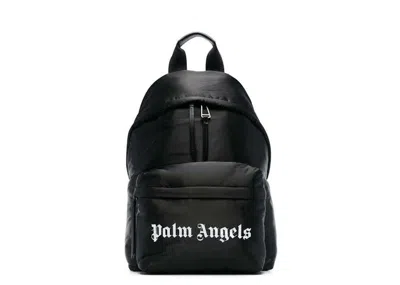 Pre-owned Palm Angels Men Classic Logo Backpack In Black/white