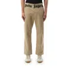 Palm Angels Chino Pants With Logo Branding In Hazelnut/off White