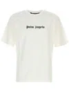 Palm Angels White Short-sleeved T-shirt With Monogram Pa Embroidery In Multicolor