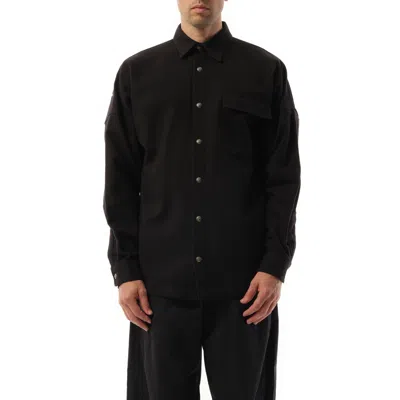 Palm Angels Men's Classic Logo Overshirt In Black/off White