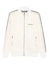 Palm Angels Stripe-detail Zip-up Sweatshirt In Neutral