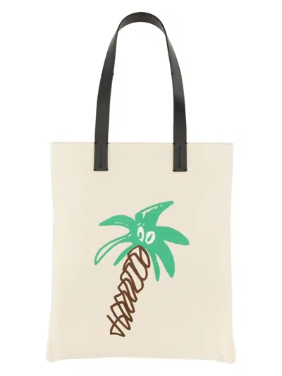 PALM ANGELS MEN'S COTTON CANVAS SHOPPING BAG