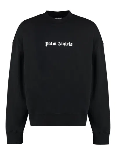 PALM ANGELS MEN'S COTTON CREW-NECK SWEATSHIRT