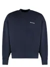 Palm Angels Men's Cotton Crew-neck Sweatshirt In Blue
