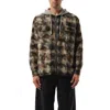 Palm Angels Men's Curved Logo Check Overshirt In Grey/off White