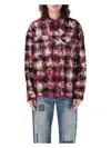 Palm Angels Curved-logo Check Shirt In Multicolor