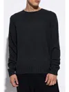 Palm Angels Men Curved Logo Sweater Knit Round Neck In Multicolor