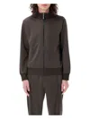 Palm Angels Track Jacket With Curved Logo On Back In Grey