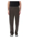 Palm Angels Gray Curved Logo Track Pants In Grey