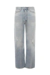 Palm Angels Loose-fit Jeans In Blue Denim With Pa Monogram In Blue