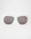 Palm Angels Men's Elfin Acetate Round Sunglasses In 10107white Dark Grey