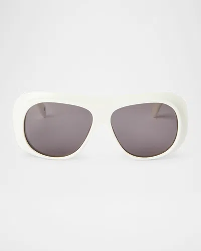 Palm Angels Men's Elfin Acetate Round Sunglasses In 10107white Dark Grey