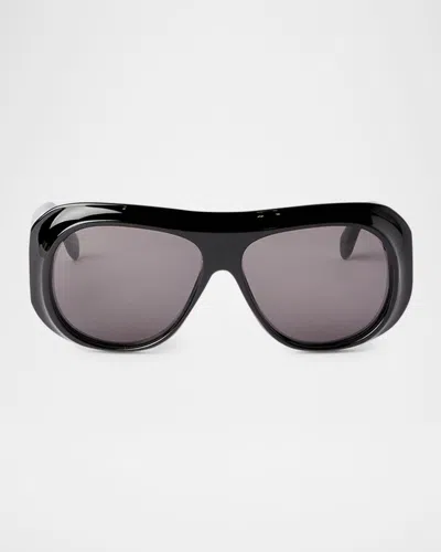 Palm Angels Men's Elfin Acetate Round Sunglasses In 11007black Dark Grey