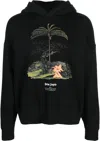 Palm Angels Enzo Graphic Print Hoodie With Ribbed Finish In Black