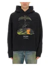 Palm Angels Enzo Graphic Print Hoodie With Ribbed Finish In Black