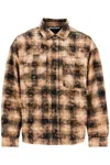Palm Angels 'flannel Shirt With Curved Logo In Brown