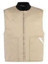 Palm Angels Full Zip Field Vest In Neutral