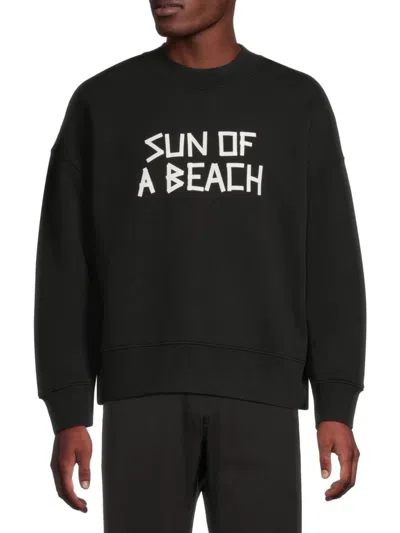 Palm Angels Men's Graphic Drop Shoulder Cotton Sweatshirt In Black