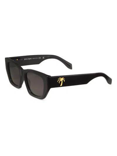Palm Angels Men's Hinkley 51mm Shield Sunglasses In Black Dark Grey