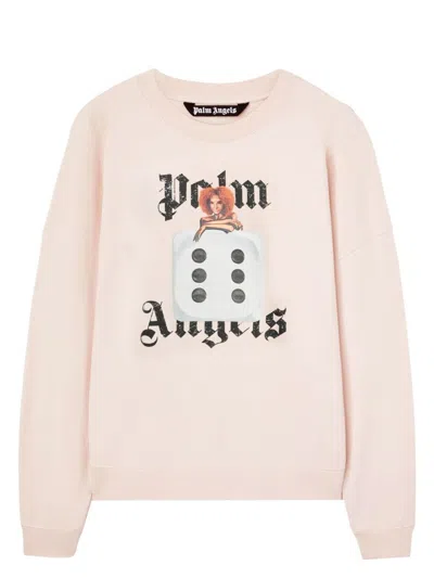 Palm Angels Men's Holly Pin Up Crew Soft In Pinkblack