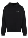 Palm Angels Brand-embroidery Kangaroo-pocket Relaxed-fit Cotton-jersey Hoody In Black