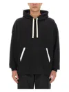 Palm Angels Relaxed-fit Cotton Hoodie With Contrasting Drawstrings In Black