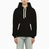 Palm Angels Black Hoodie Withe Pockets In Black